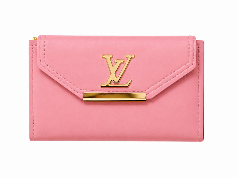 Blush Pink Wallet - Women's Long Purse with Gold Accent
