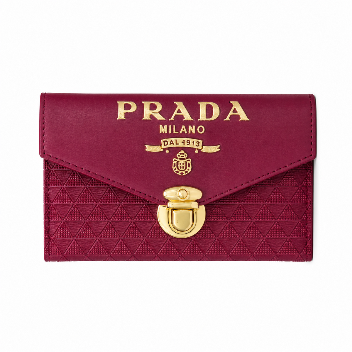 Maroon Textured Envelope Clutch Wallet