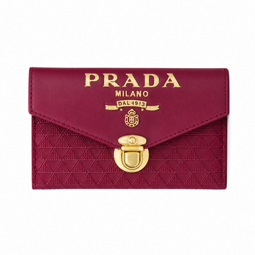 Maroon Textured Envelope Clutch Wallet